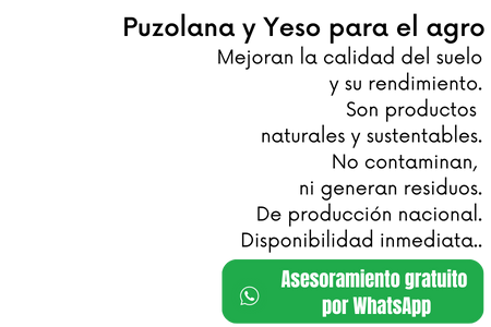 Puzolana y yeso para el agro